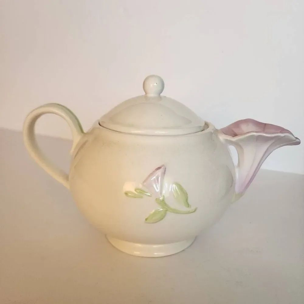 Vintage Teleflora Morning Glory Ceramic Tea Pot